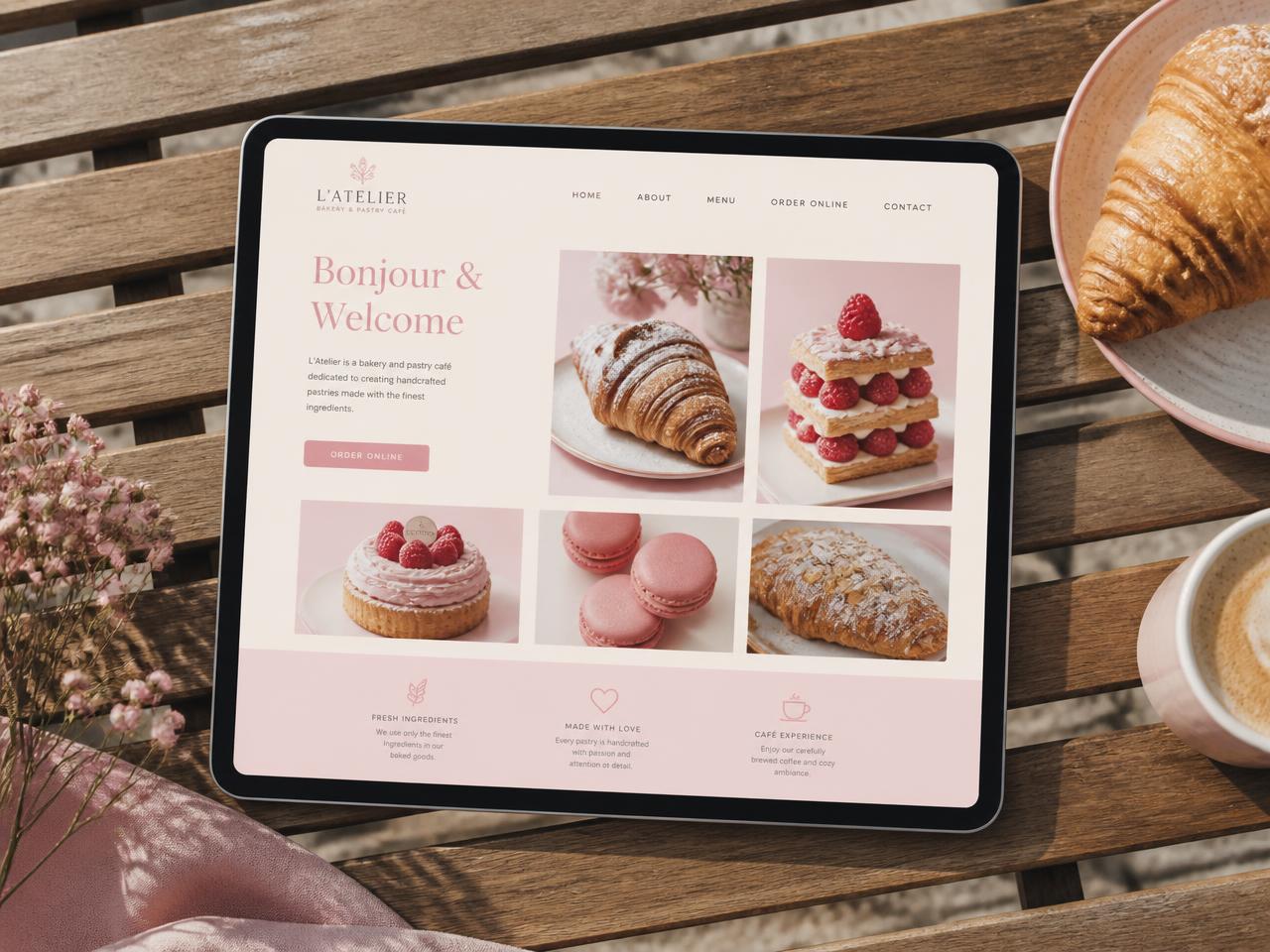 L'Atelier Bakery — Retail & bakery website designed by AC's Web Design